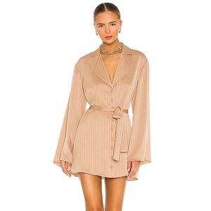 Dress Shirt with Waist Tie in Champagne Beige
LPA Medium